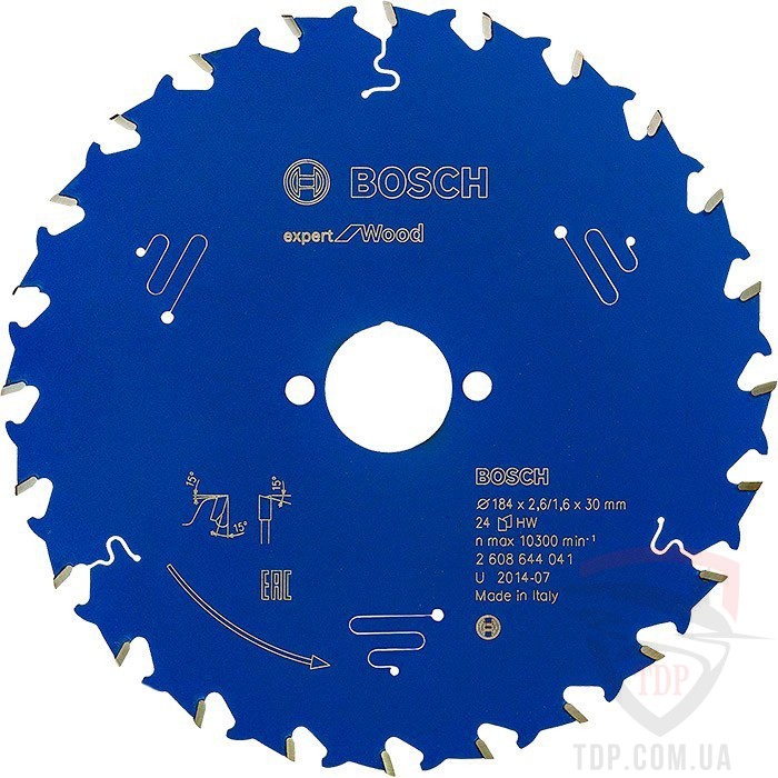 Оснастка Пильний диск по дереву Bosch 184x30x24z K2.6/1.6 Expert for Wood