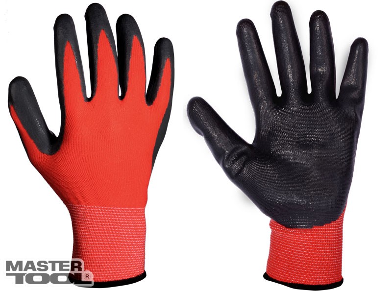 Перчатки рабочие с нитриловым покрытием MASTER TOOL 32-34 г 10" (83-0401-B)