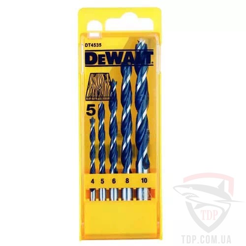 Сверла по дереву Набір свердл по дереву DeWALT 4-10 мм 5шт (DT4535)