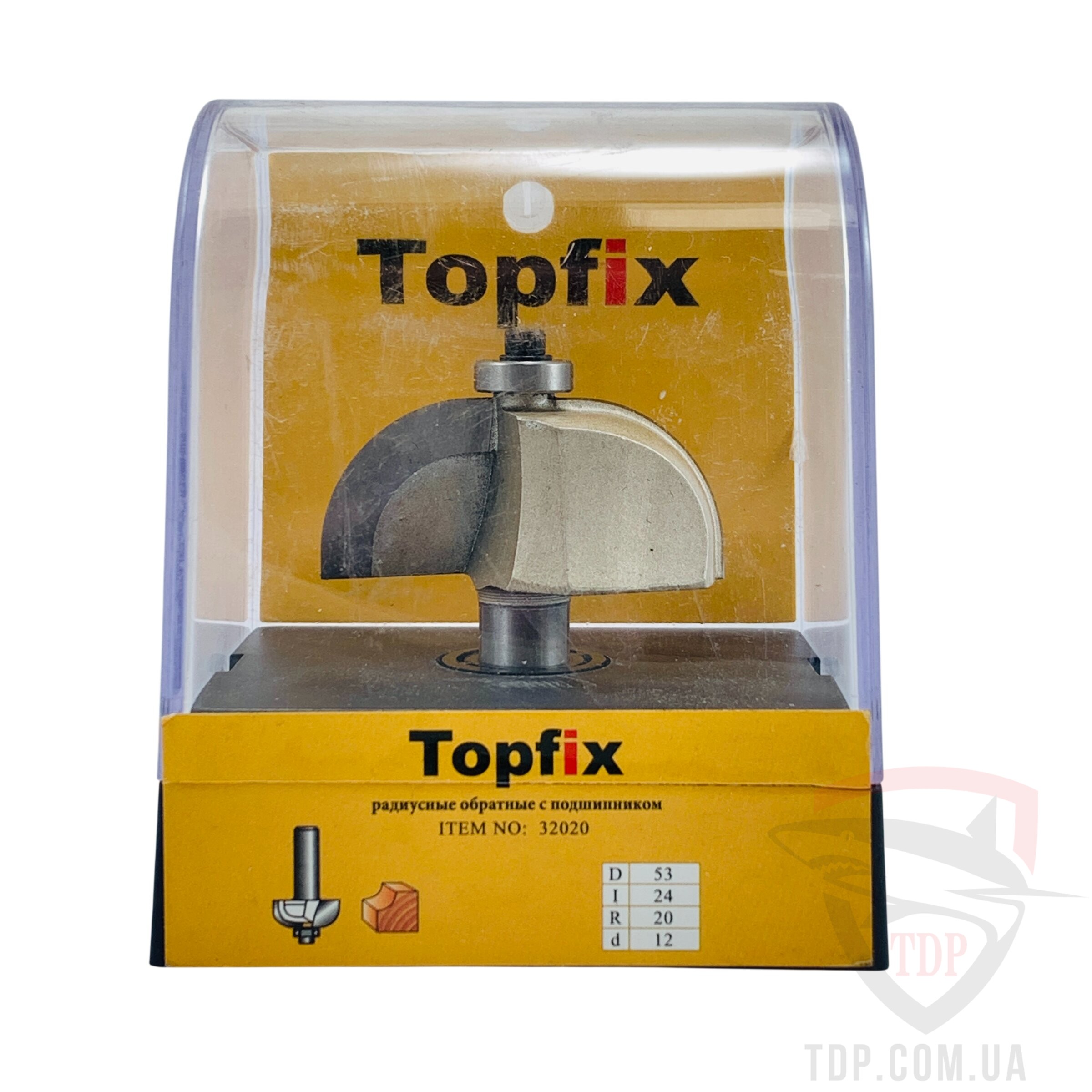 Фреза кромкова галтельна Topfix 1018 D53 d12 L71 h24 R20 z2 (32020) - Фото №3
