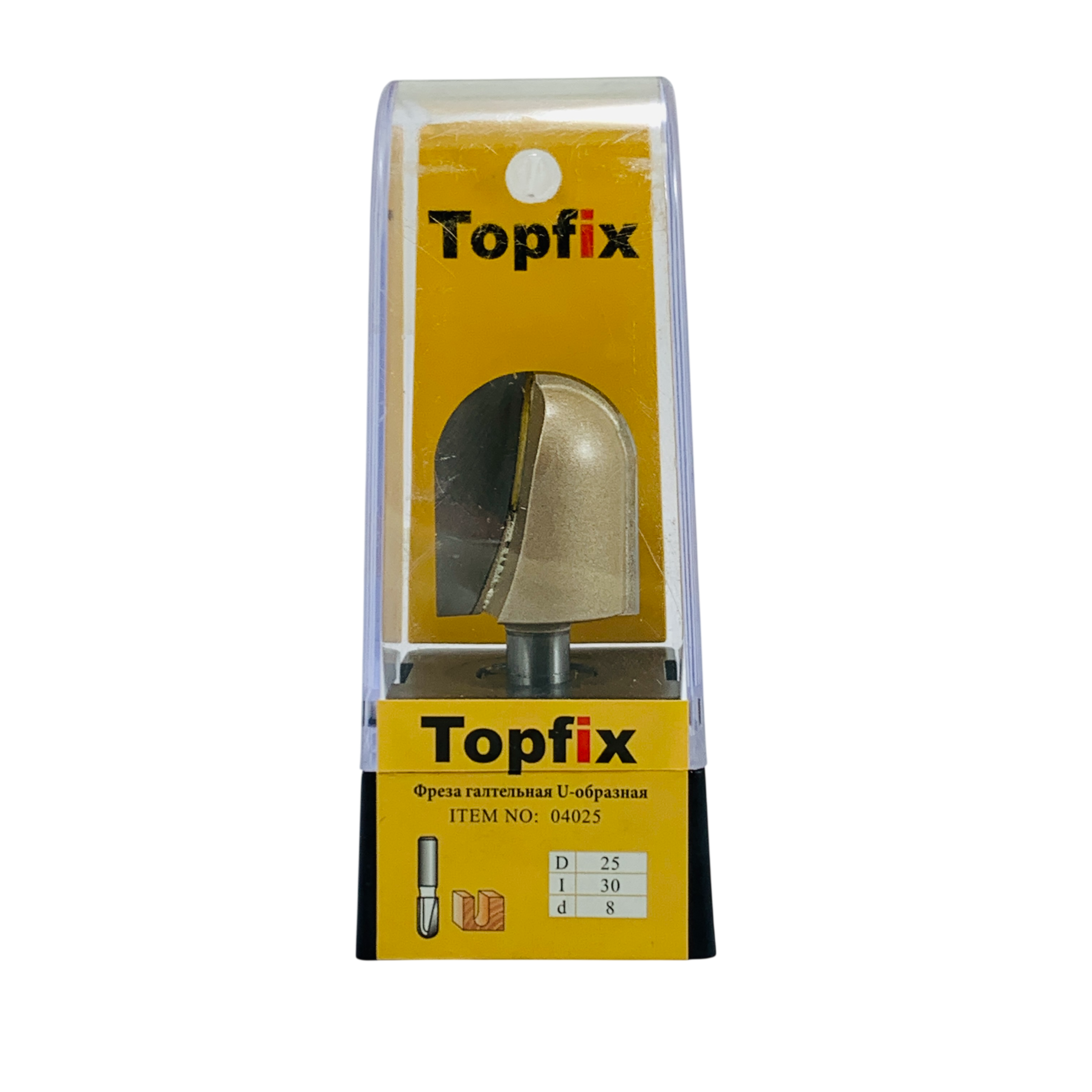Фреза пазова галтельна Topfix 1012 D25 d8 L65 h30 z2 (04025) - Фото №3