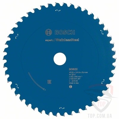 Оснастка Пильний диск по нержавіючій сталі Bosch 230x25.4x46z K1.9/1.6 Expert for Stainless Steel