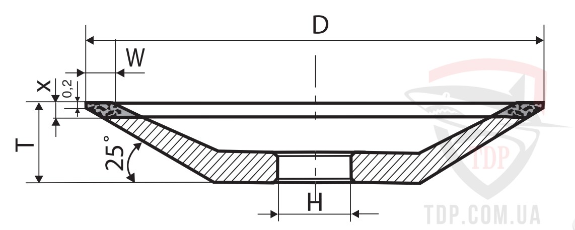 Тарілка алмазна гостра 100x3x2x10x20 (12R4) 50/40 - Фото №2