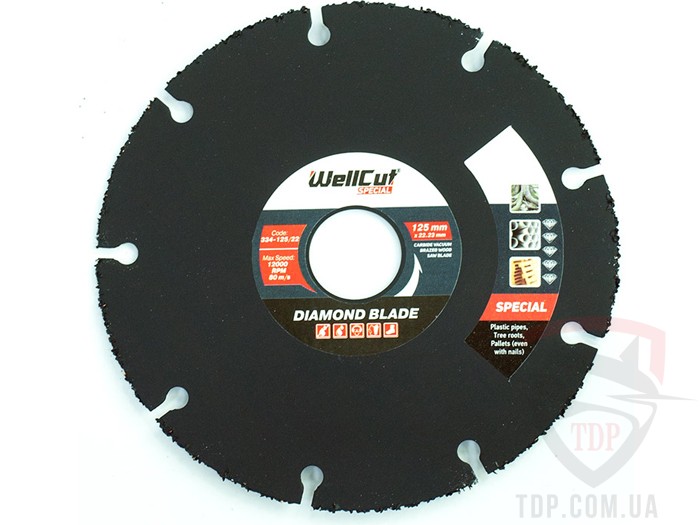 Оснастка Круг алмазный WellCut Special 115x22.23 дерево (334-11522)