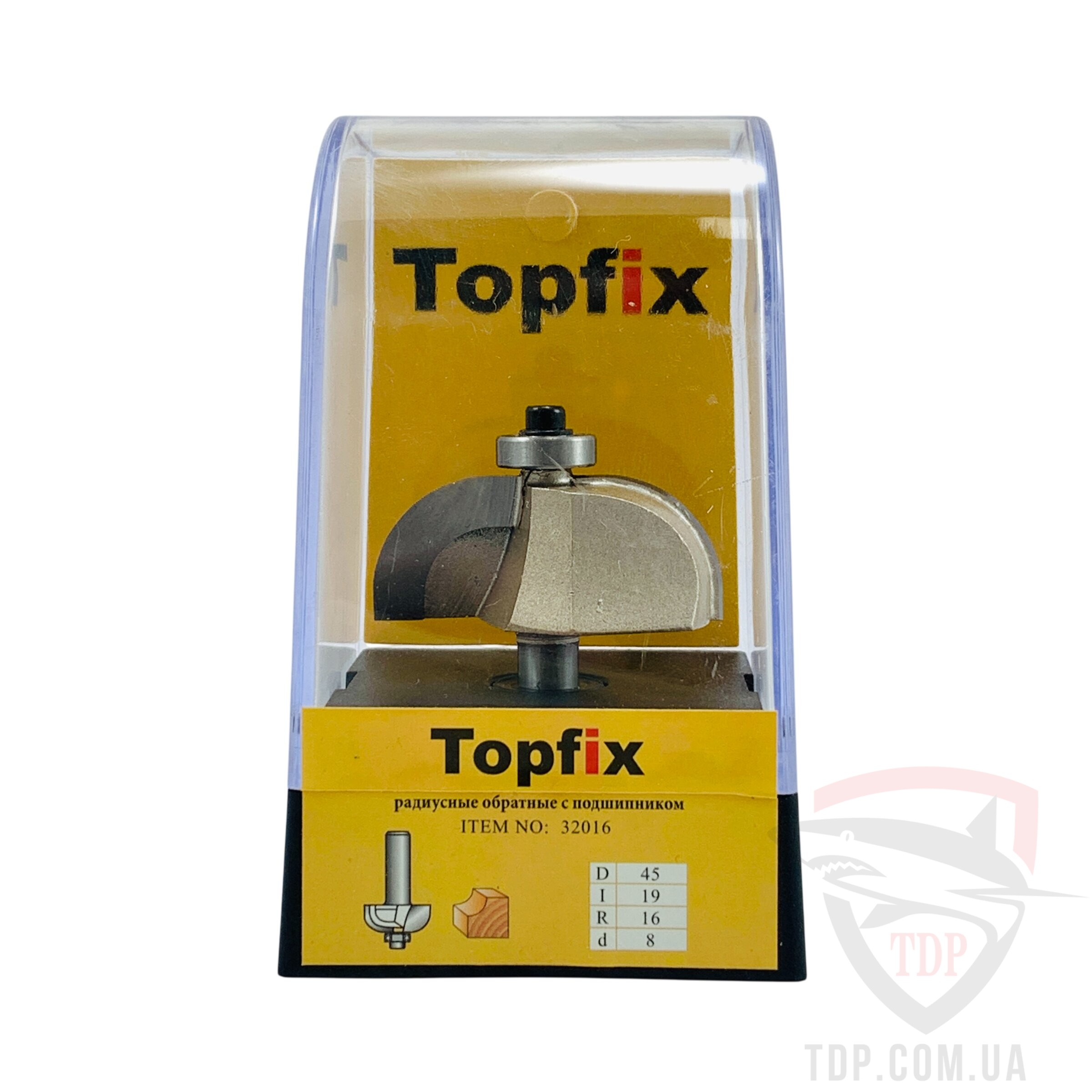 Фреза кромкова галтельна Topfix 1018 D45 d8 L63 h16 R16 z2 (32016) - Фото №3