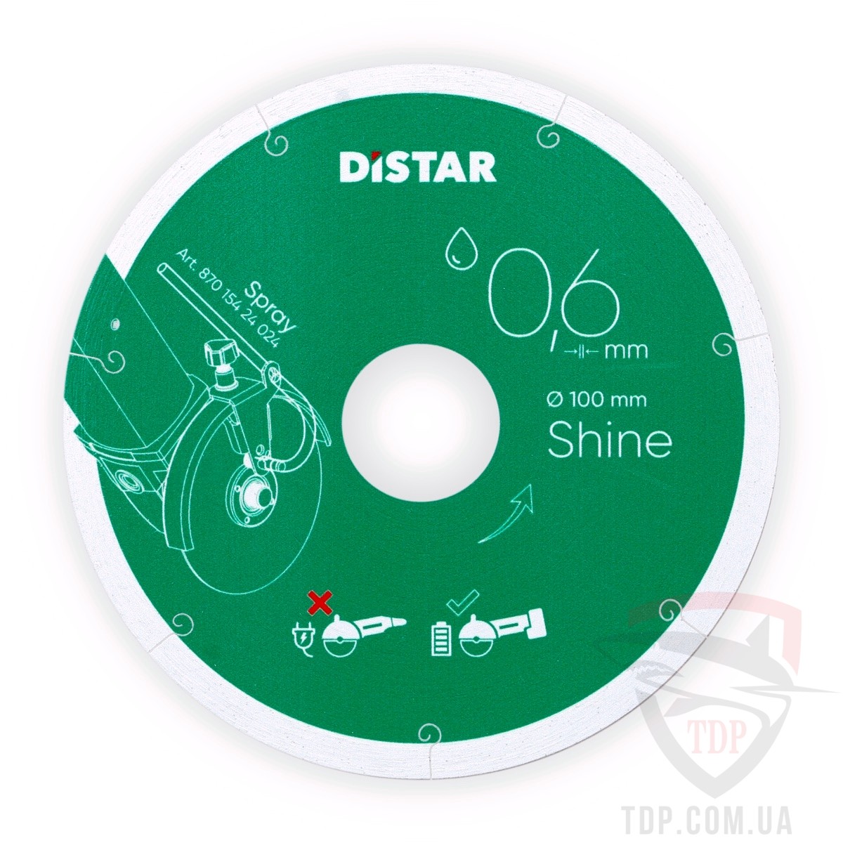 Алмазный инструмент Диск алмазний по керамограніту Distar Shine 101.6x0.6x5x22.23 (11133034025)