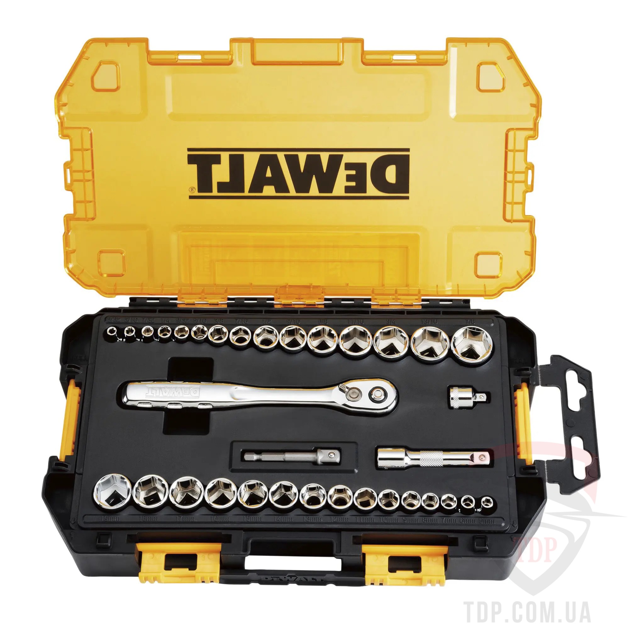 Ручной инструмент Набір головок DeWALT 1/4" 3/8" 34 предмети (DWMT45034-0)