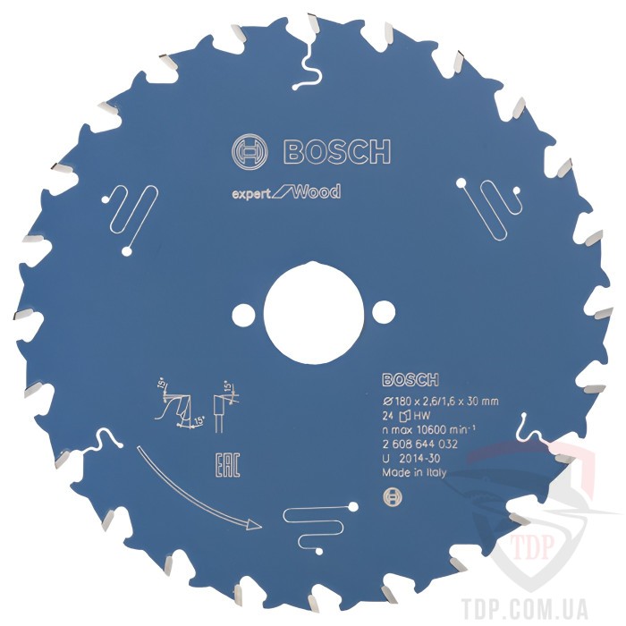 Оснастка Пильний диск по дереву Bosch 180x30x24z K2.6/1.6 Expert for Wood