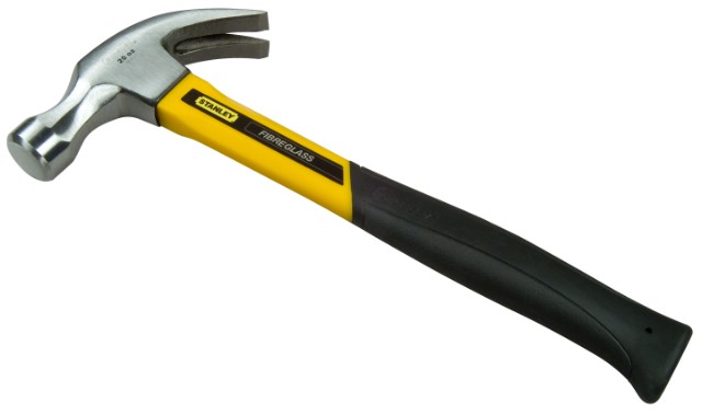 Ручной инструмент Молоток с гвоздодером Stanley "Yellow Fibreglass Curve Claw" 450 г (1-51-621)
