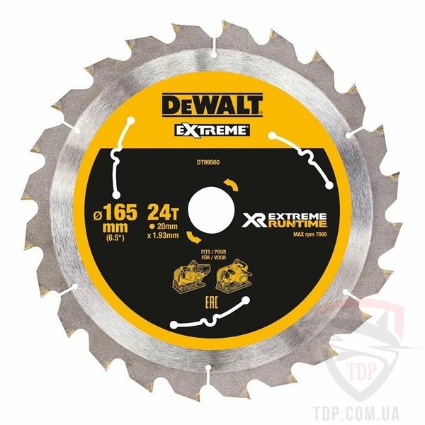 Пильные диски Пильный диск по дереву DeWALT 165х20х24 (DT99560)