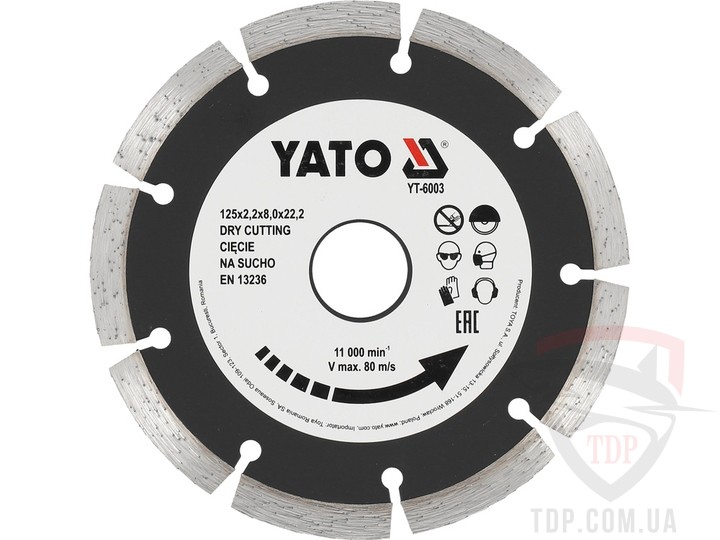 Диск алмазний сегмент YATO SEGMENT 125x2.2x8x22.2мм (YT-6003)