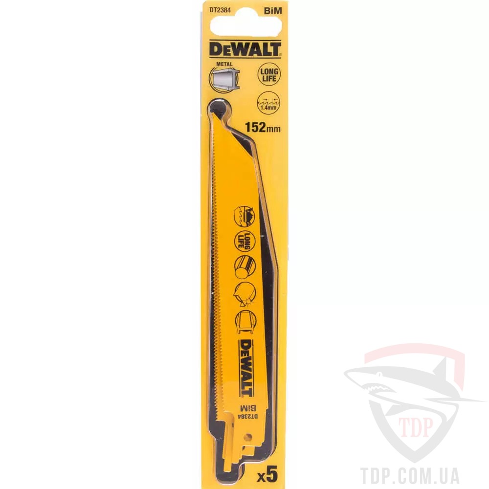 Полотно пильне DeWALT біметалічне по металу 152 мм 18 TPI 5шт (DT2384) - Фото №2