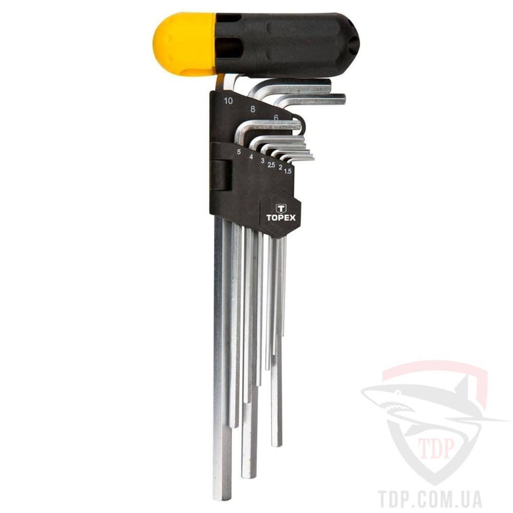Ручной инструмент Набор ключей шестигранных TOPEX 1.5-10 мм 9 шт (35D962)