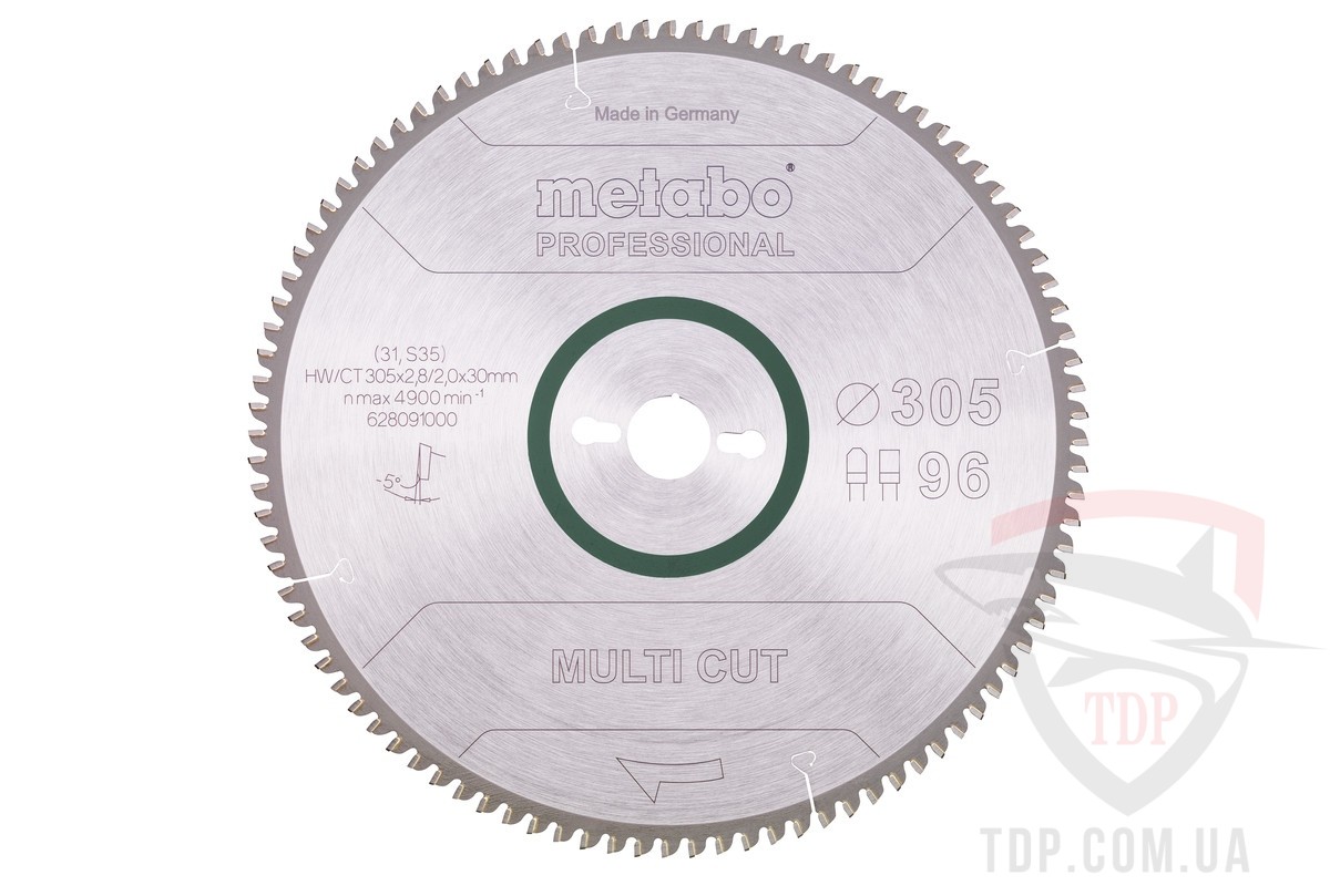 Оснастка Пильний диск по ламінату Metabo Multi Cut Professional 305x30x96z (628091000)