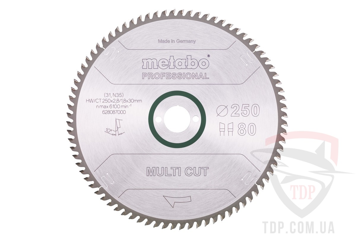 Оснастка Пильний диск по ламінату Metabo Multi Cut Professional 250x30x80z (628087000)