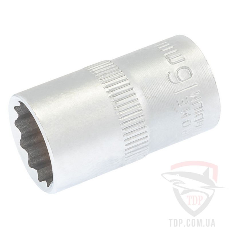 Ручной инструмент Головка торцева MasterTool 12-гранна 1/2" 16x40 мм CRV (78-0616)