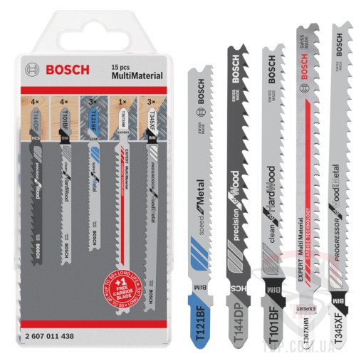 Оснастка Набір лобзикових пилок Bosch MultiMaterial 14+1 (2607011438)