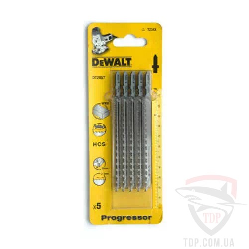 Пилки для лобзика Пилки для лобзика DeWALT по деревині 116мм T234X 5шт (DT2057)