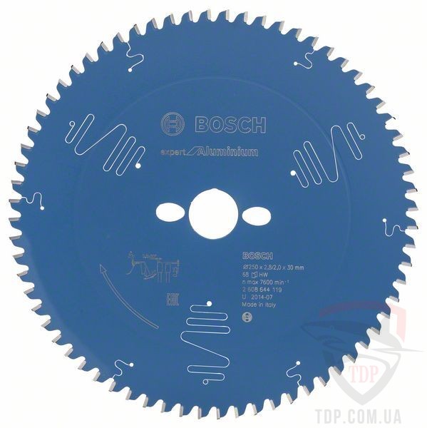 Оснастка Пильний диск по алюмінію Bosch 250x30x68z K2.8/2 Expert for Aluminium