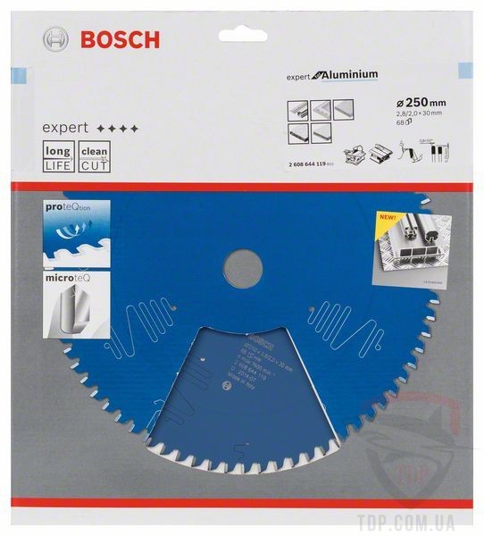 Пильний диск по алюмінію Bosch 250x30x68z K2.8/2 Expert for Aluminium - Фото №2