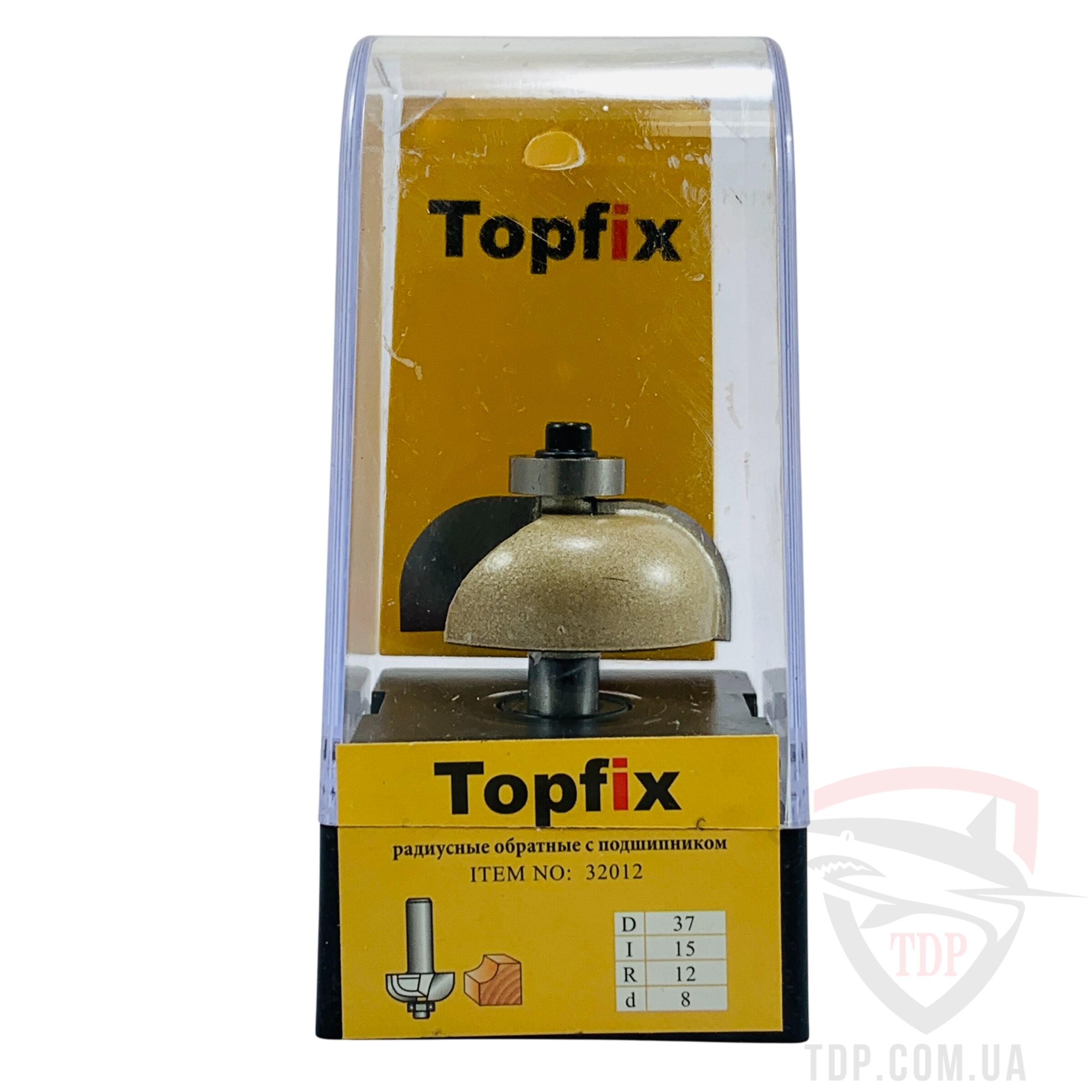 Фреза кромкова галтельна Topfix 1018 D37 d8 L59 h15 R12 z2 (32012) - Фото №3