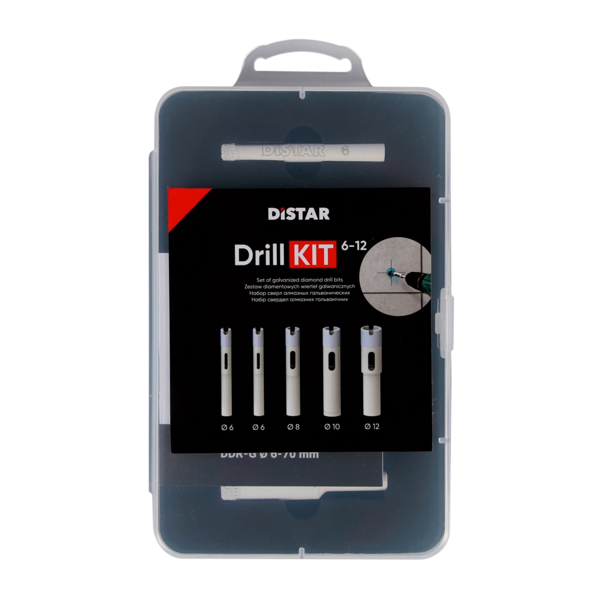 Алмазный инструмент Набір свердл алмазних Distar DrillKIT 6-12мм 5шт (89568442109)
