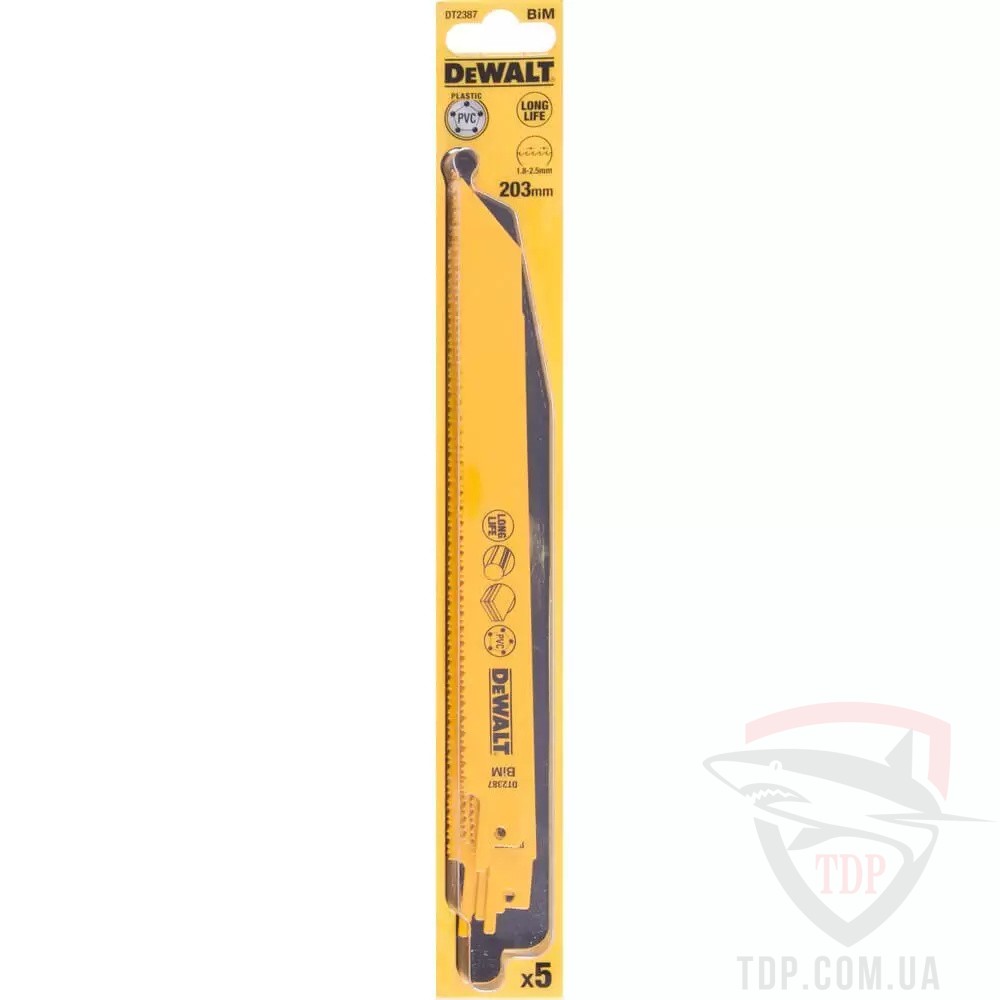 Полотно пильне DeWALT біметалічне універсальне 203 мм 10-14 TPI 5шт (DT2387) - Фото №2
