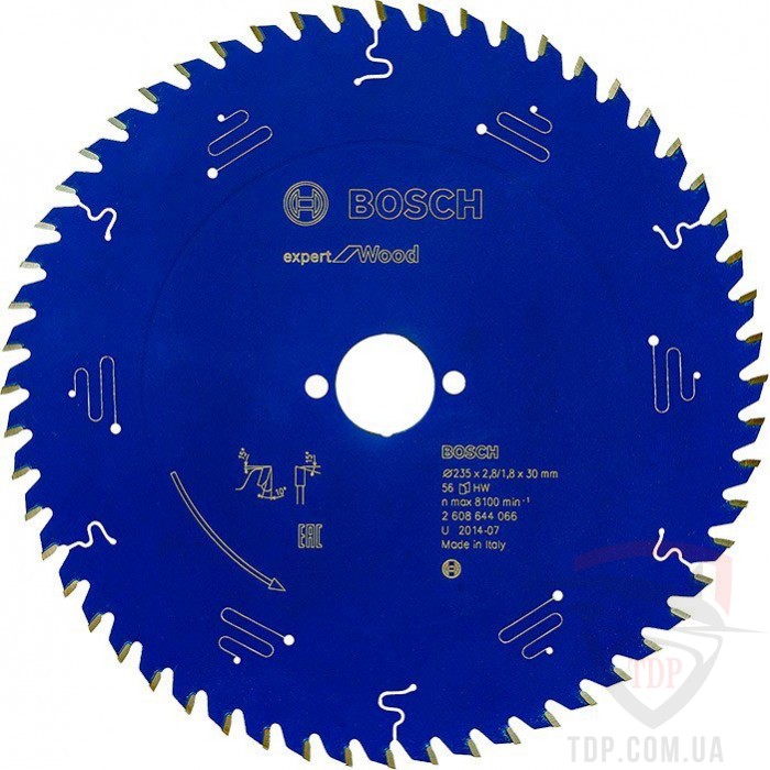 Оснастка Пильний диск по дереву Bosch 235x30x56z K2.8/1.8 Expert for Wood