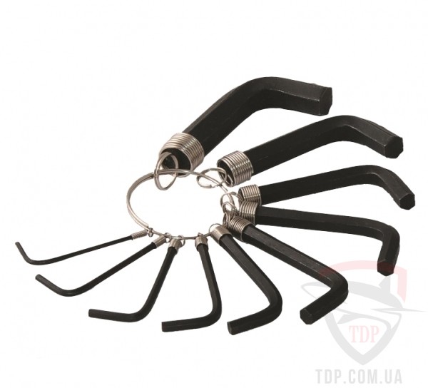 Ключи шестигранные Master Tool 1,5-10мм L38-60мм 10 шт (75-0954)
