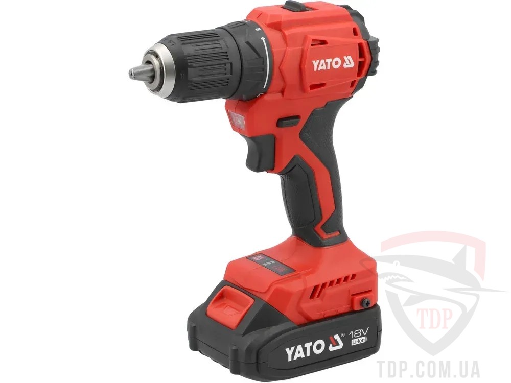 Электроинструмент Шуруповерт акумуляторний YATO 2xLi-Ion 18В 2Аг 45Нм (YT-8277905)