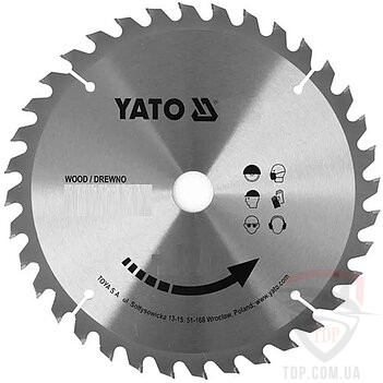 Оснастка Диск пильний победитовий по дереву YATO 254x30x40z (YT-60729)