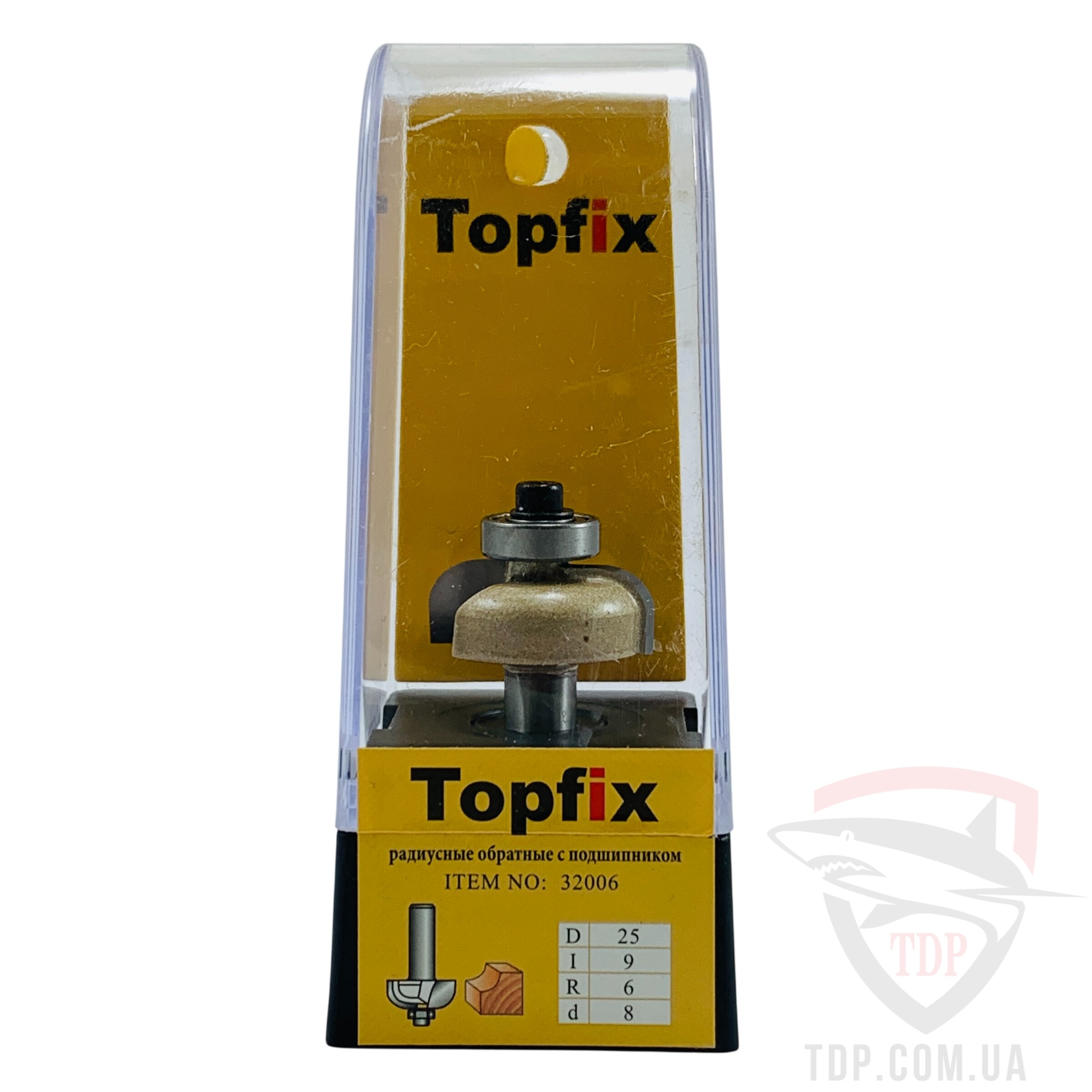 Фреза кромкова галтельна Topfix 1018 D25 d8 L53 h9 R6 z2 (32006) - Фото №3