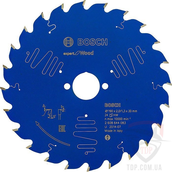 Оснастка Пильний диск по дереву Bosch 190x30x24z K2/1.3 Expert for Wood
