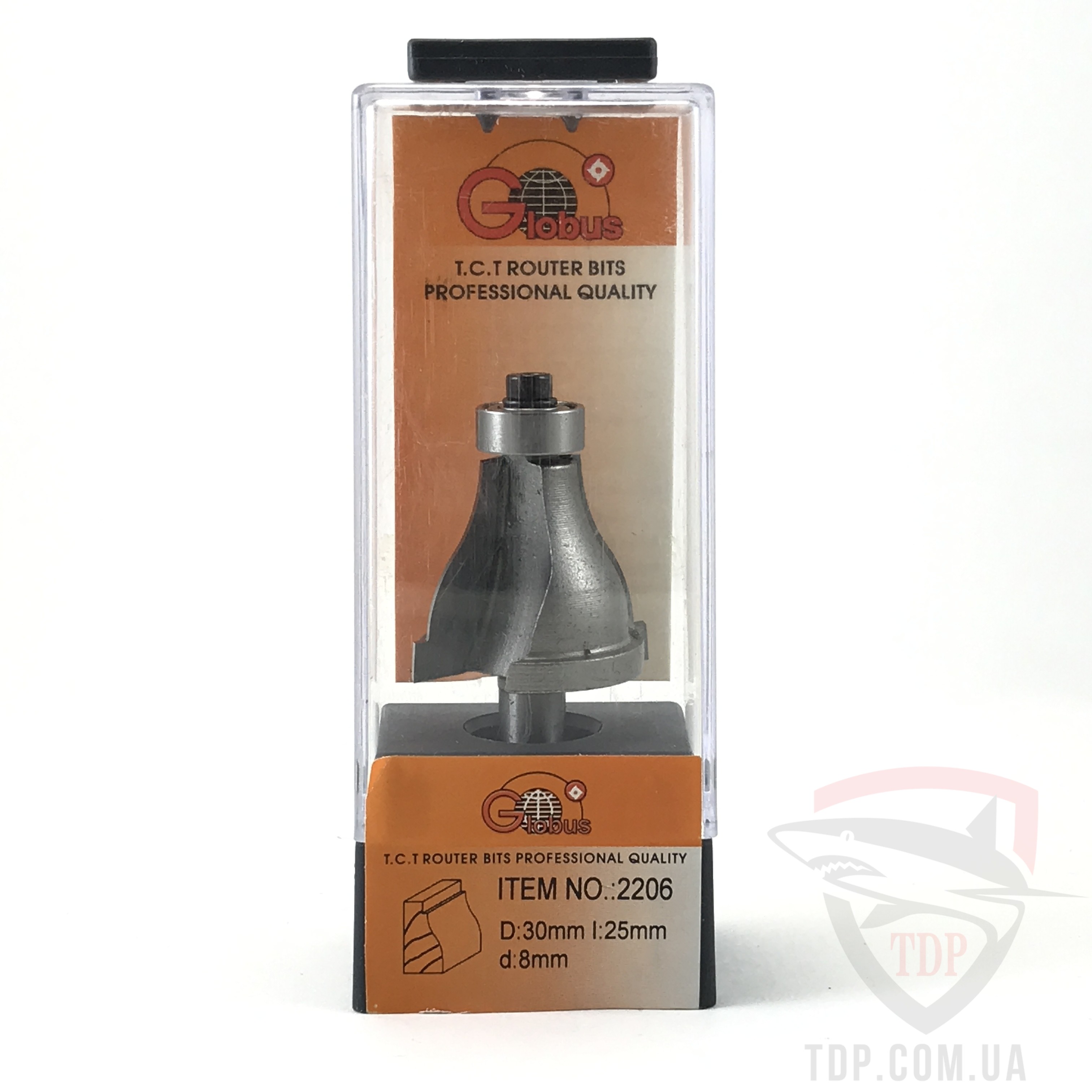 Фреза по дереву ГЛОБУС 2206 D30 кромочная фигурная с нижним подшипником