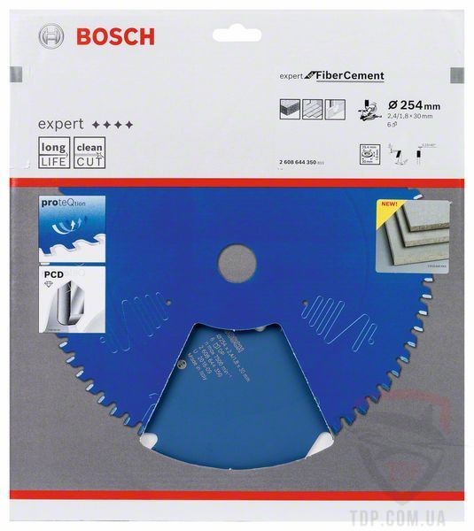 Пильний диск по фіброцементу Bosch 254x30x6z K2.4/1.8 Expert for FiberCement - Фото №2