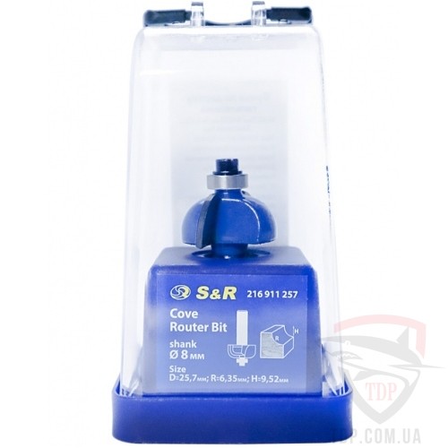 Фреза кромкова галтельна S&R D25.7 d8 h9.52 R6.35 (216911257) - Фото №4
