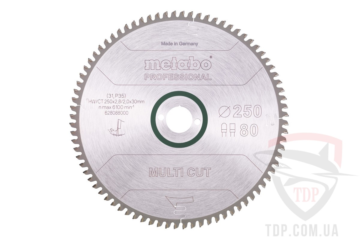 Пильний диск по ламінату Metabo Multi Cut Professional 250x30x80z (628088000)