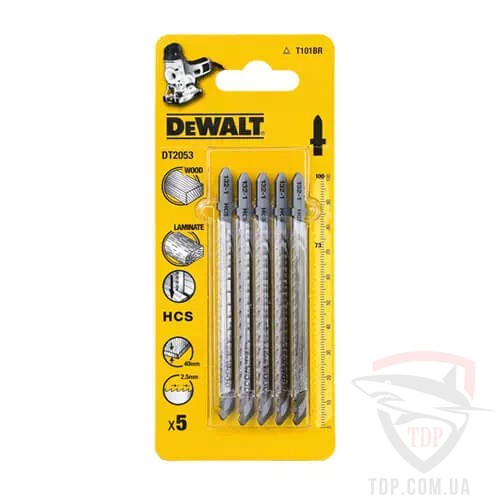Оснастка Пилки для лобзика DeWALT по деревині 100мм T101BR (DT2053)