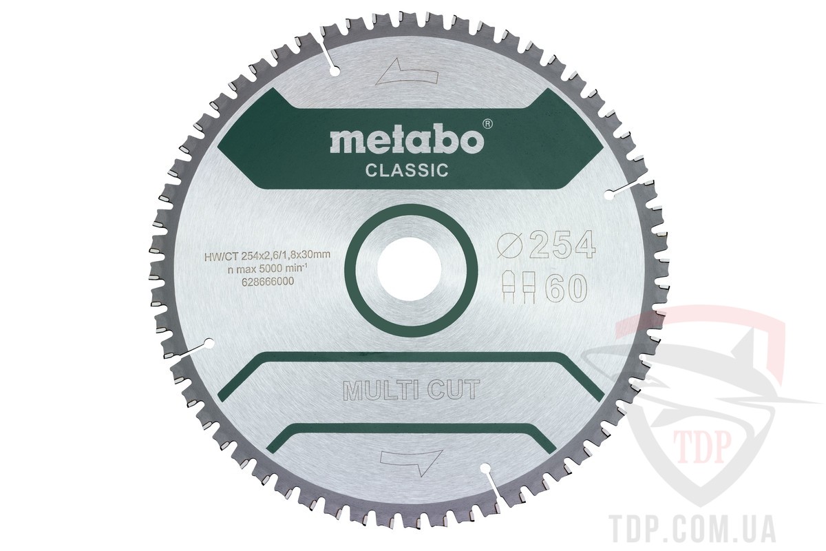 Оснастка Пильний диск по ламінату Metabo Multi Cut Professional 254x30x60z (628285000)