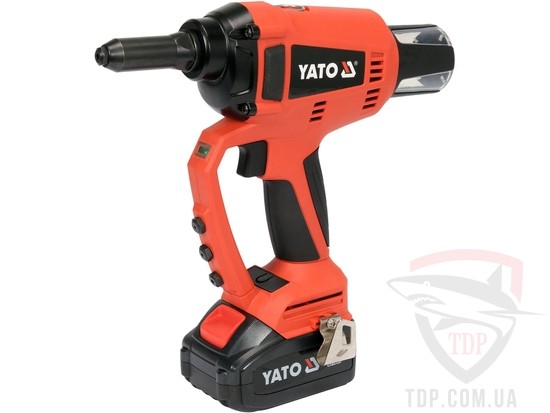 Ручной инструмент Заклепочник акумуляторний YATO Li-Ion 18 В 3Аг 20кН для заклепок 2.4-5мм (YT-82955)