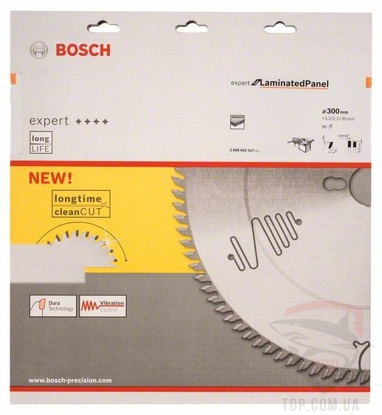 Пильний диск по ламінату Bosch 300x30x96z K3.2/2.2 Expert for Laminated Panel (2608642517) - Фото №2