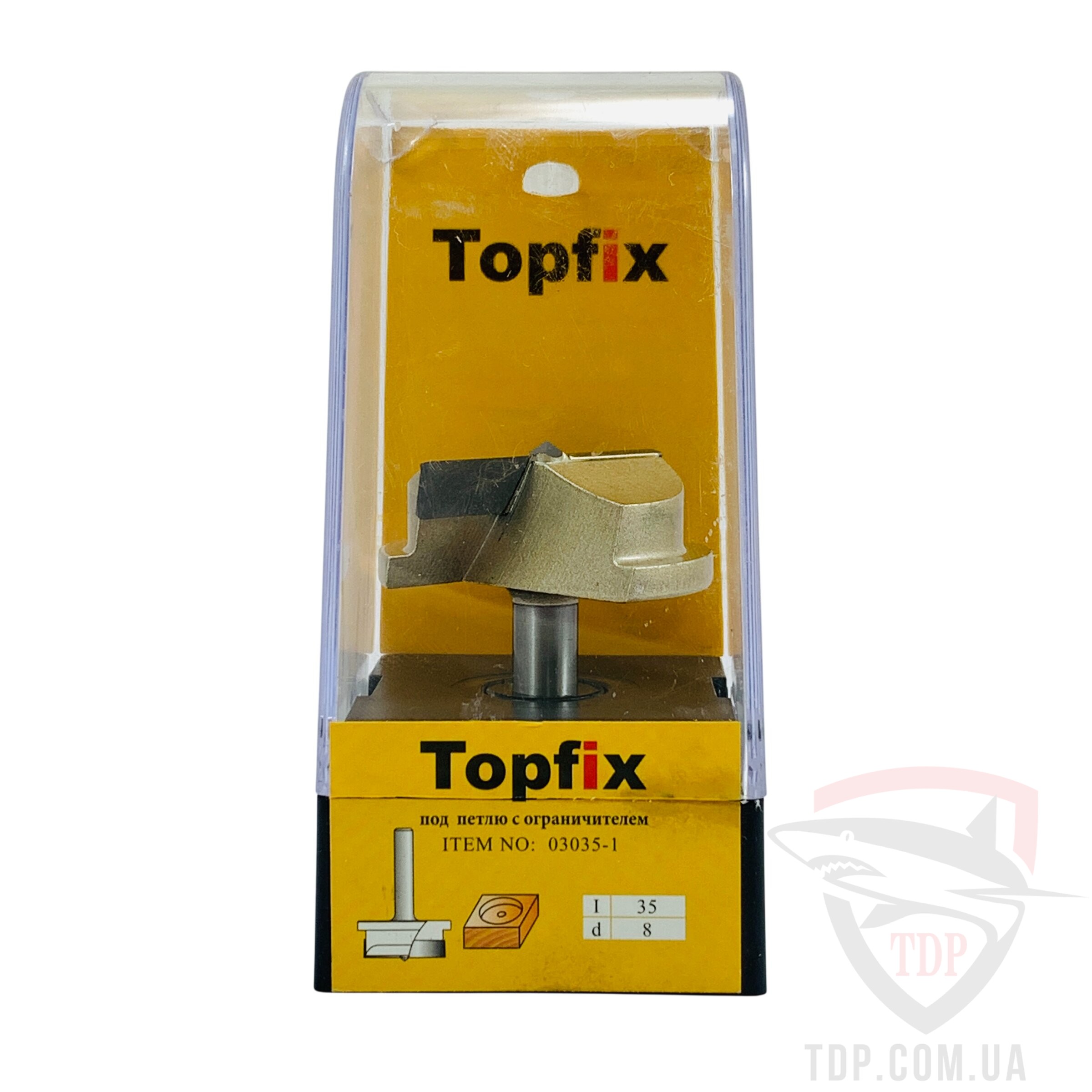 Фреза для меблевих петель (форстнера) Topfix 1011 D35 d8 L57 h11 z2 (03035-1) - Фото №3