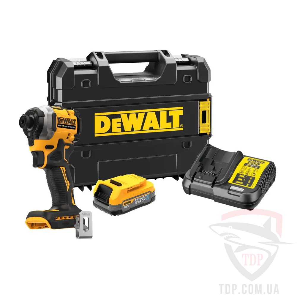 Электроинструмент Шурупокрут ударний акумуляторний DeWALT XR Li-Ion 18В PowerStack (DCF850E1T)