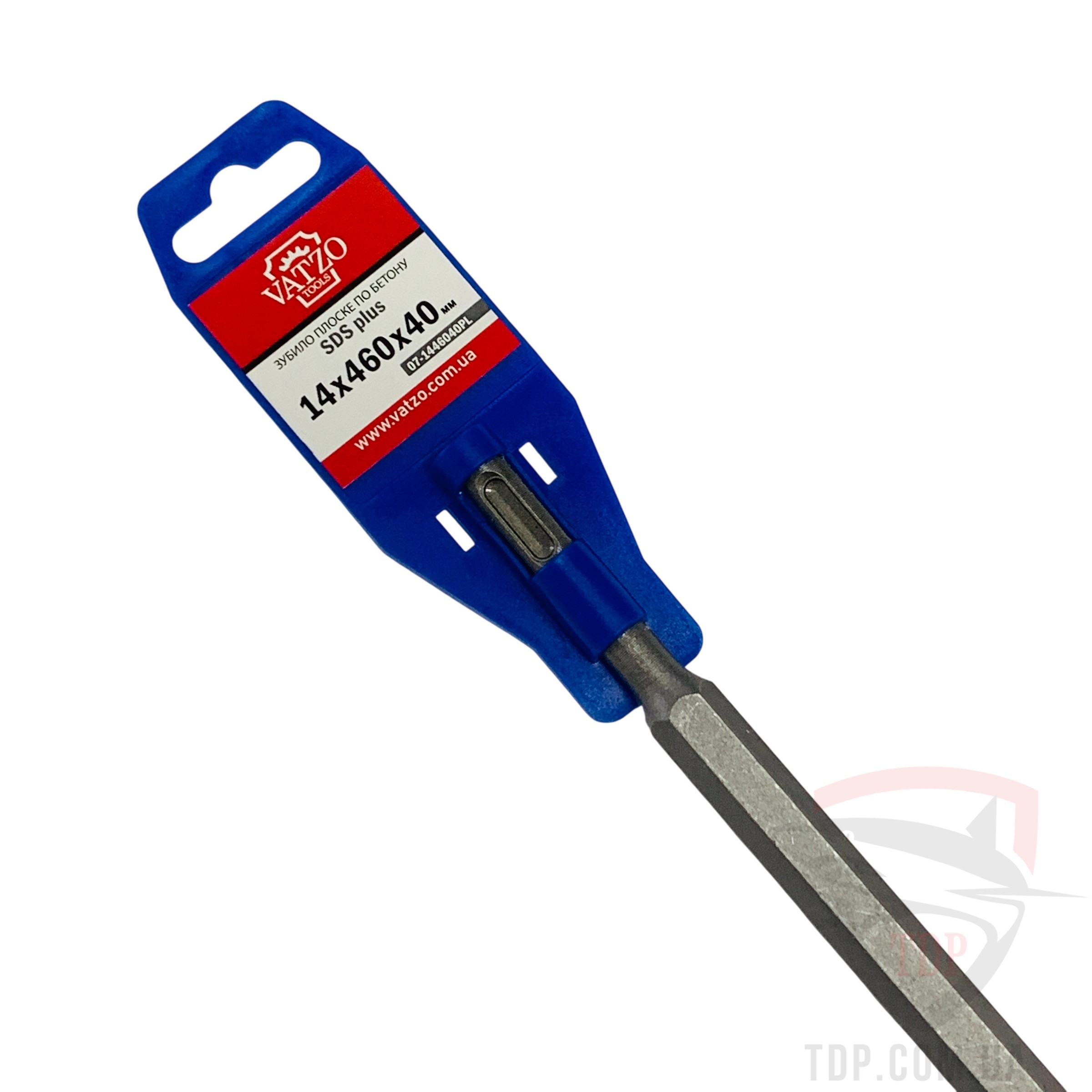 Зубило по бетону VATZO SDS-plus 14х460х40мм (07-1446040PL) - Фото №2