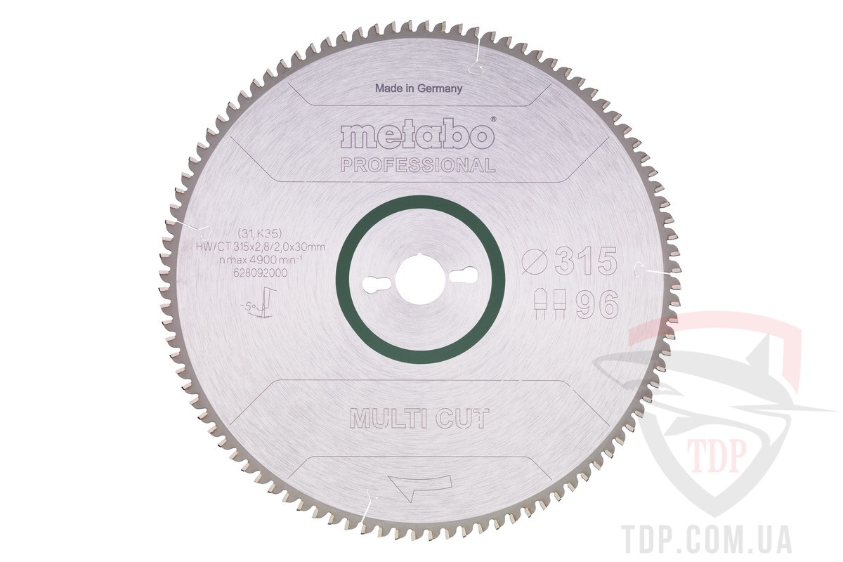 Оснастка Пильний диск по ламінату Metabo Multi Cut Professional 315x30x96z (628092000)