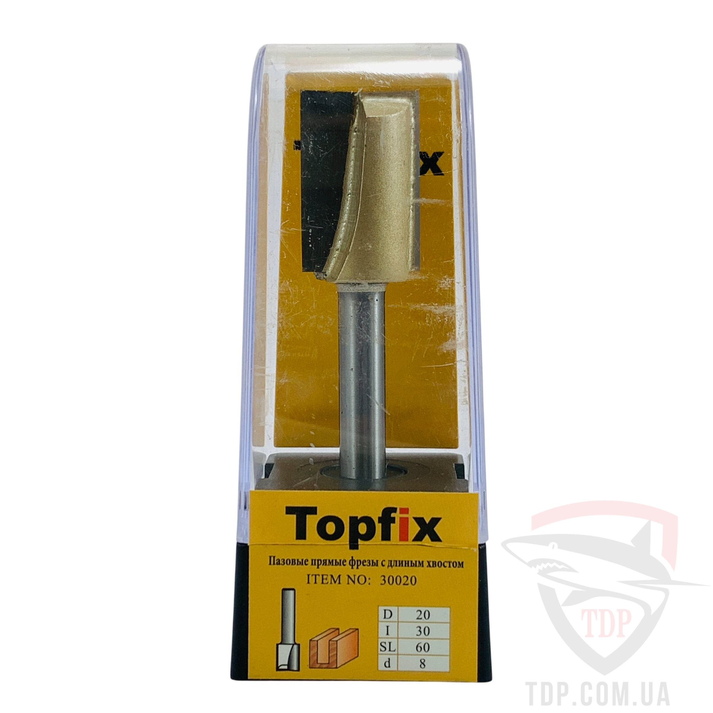 Фреза пазова пряма Topfix 1007 D20 d8 L90 h30 z2 (30020) - Фото №4