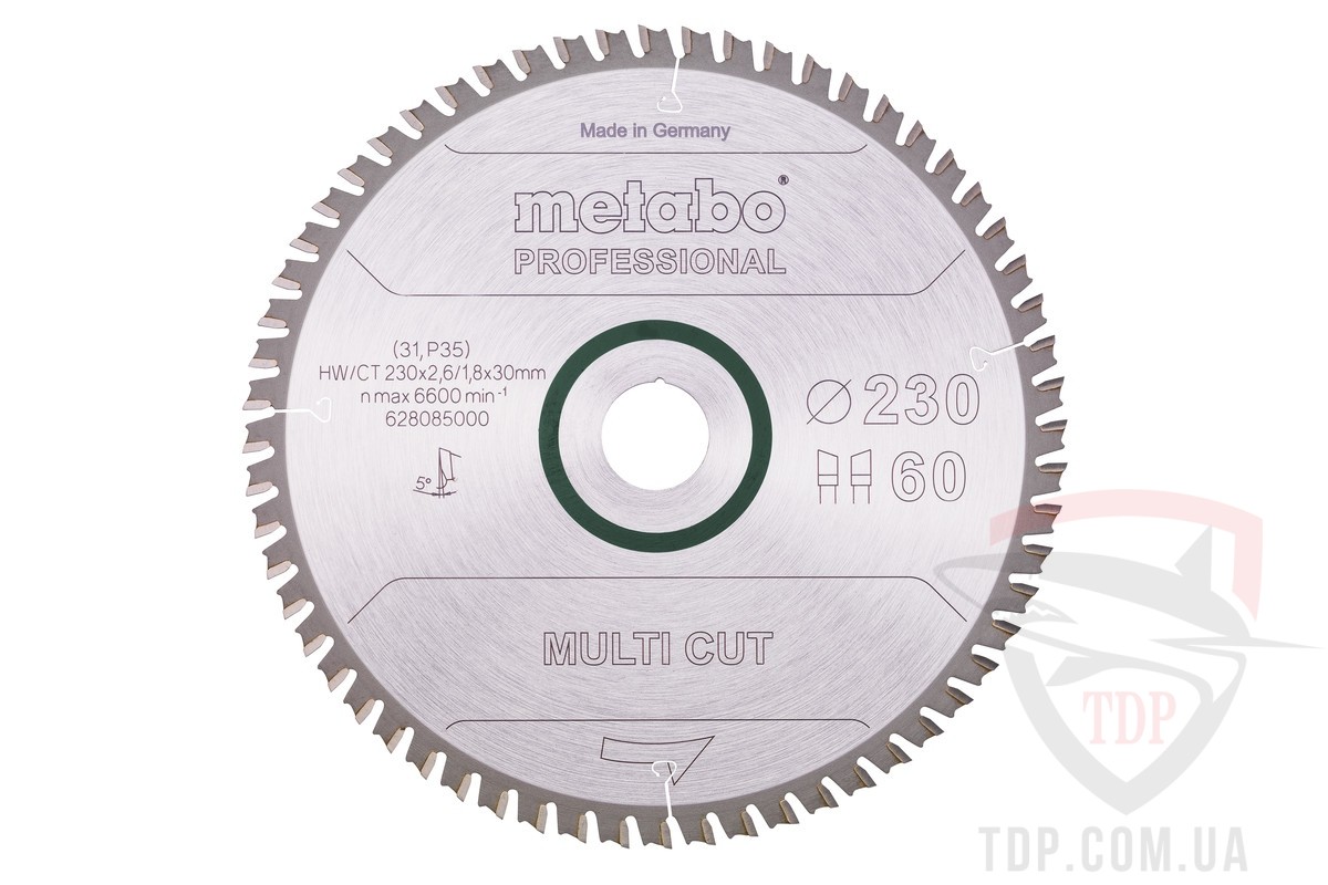 Оснастка Пильний диск по ламінату Metabo Multi Cut Professional 230x30x60z (628085000)
