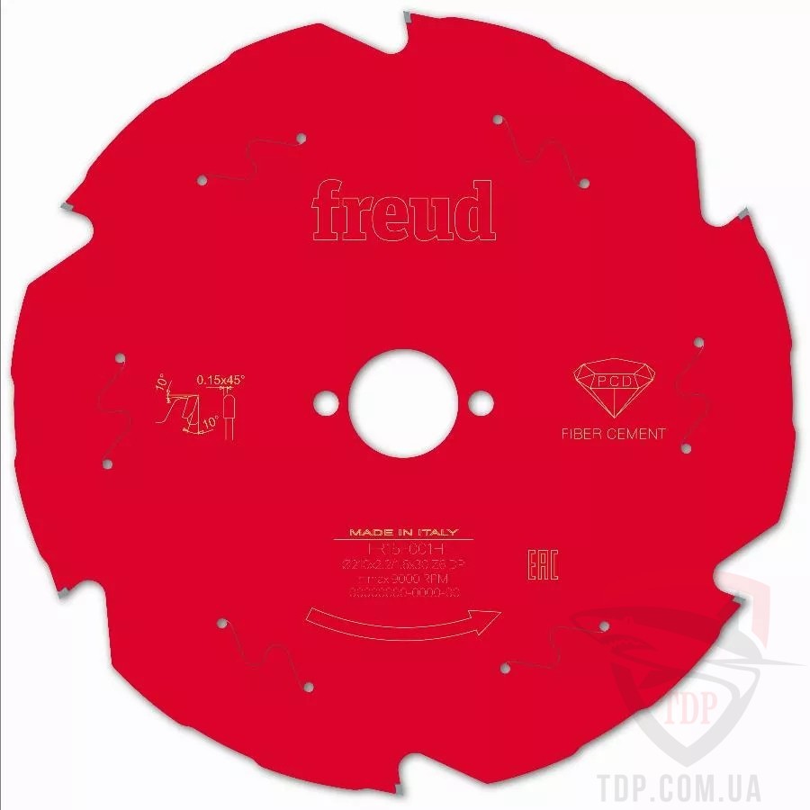 Оснастка Пильний диск по фіброцементу Freud Fiber Cement 216x30x6z (FR16F001M)