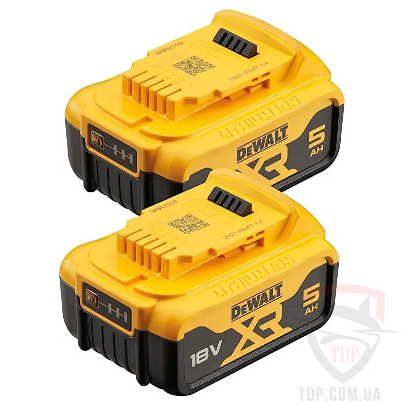 Электроинструмент Набір акумуляторів DeWALT 18 В XR Li-lon 5 Аг (DCB184P2)