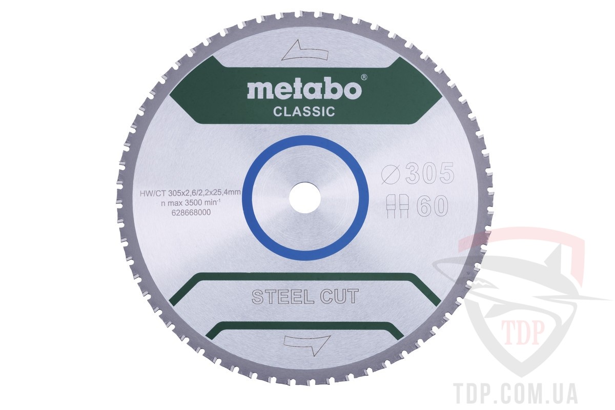 Оснастка Пильний диск по сталі Metabo Steel Cut Classic 305x25.4x60z (628668000)